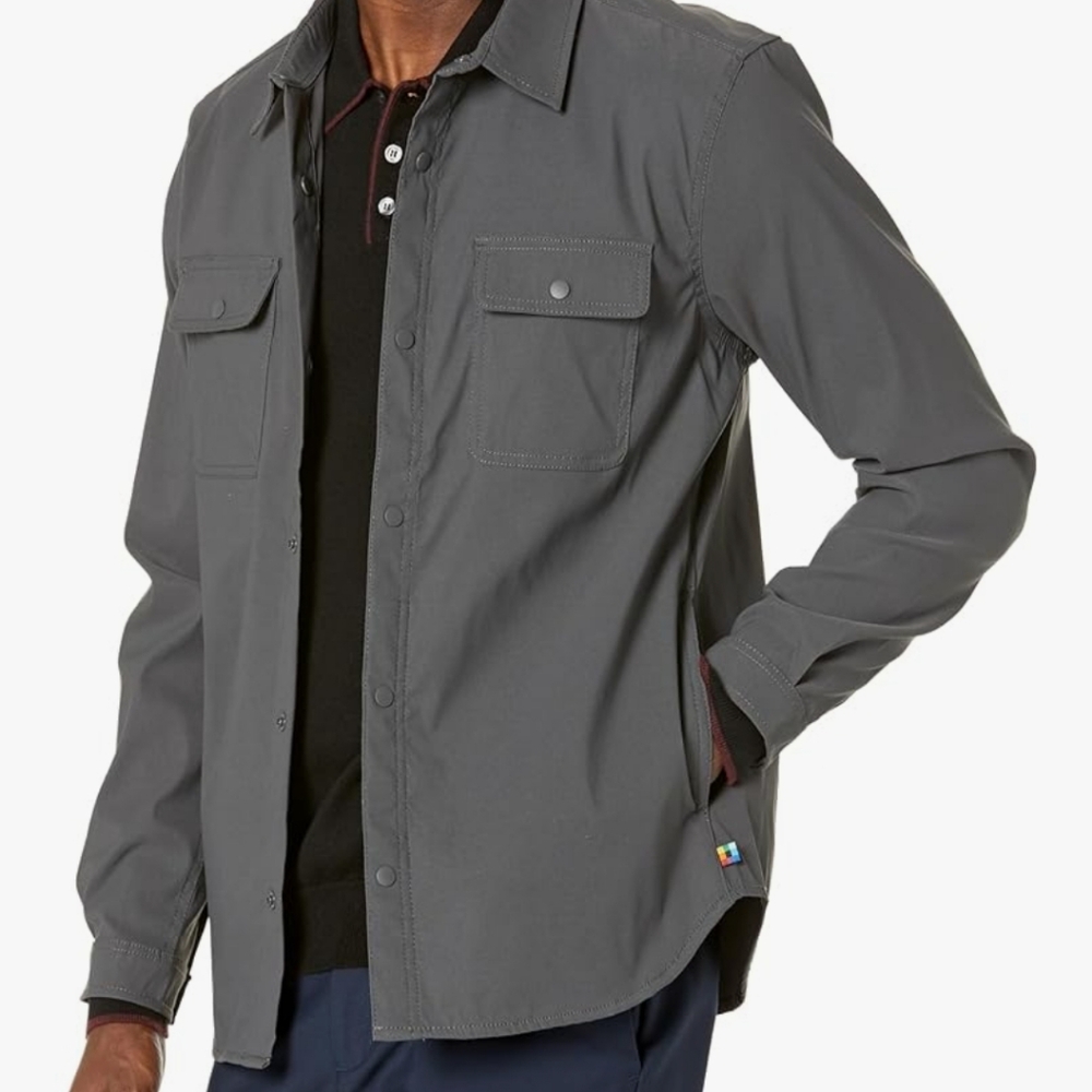 UNIONBAY Men's Charcoal Performance Shirt Jacket. - Picture 6 of 6